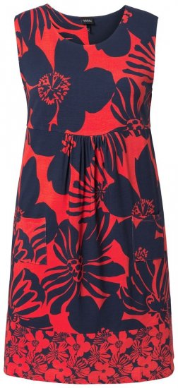 Ulla Popken 850175 Bedrukte jersey jurk Koraal - Jersey jurken - 