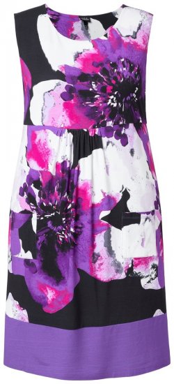 Ulla Popken 850175 Mouwloze jersey jurk met zakken Lila - Jersey jurken - 