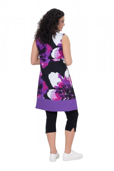 Ulla Popken 850175 Mouwloze jersey jurk met zakken Lila - Jersey jurken - 
