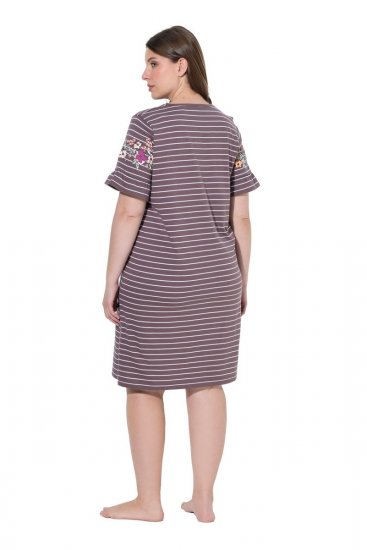Ulla Popken 850401 Gebloemd nachthemd Bruin - Nachthemden - 