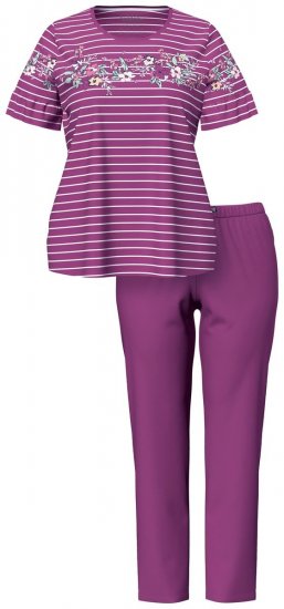 Ulla Popken 850403 Pyjama met bloemenprint Violet - Pyjama's en Loungewear - 