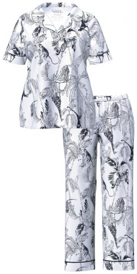 Ulla Popken 850441 Pyjama met print Gebroken wit - Pyjama's en Loungewear - 