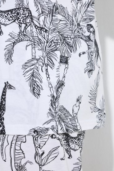 Ulla Popken 850441 Pyjama met print Gebroken wit - Pyjama's en Loungewear - 