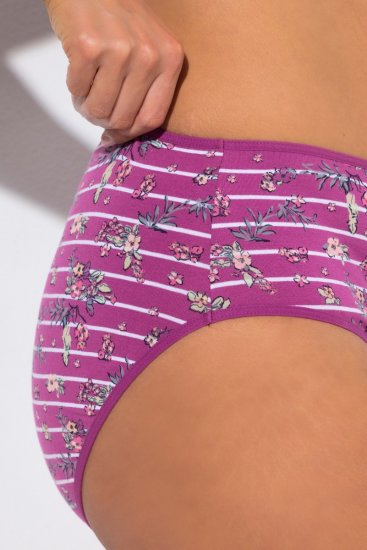 Ulla Popken 850538 Gebloemde slips van biologisch katoen 2-pack Violet - Slips - 