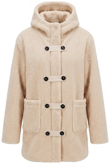 Ulla Popken 850589 Teddy jack Gebroken wit - Jassen - Grote maten jassen voor dames
