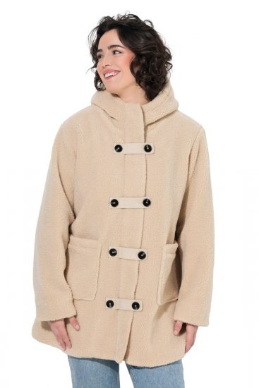 Ulla Popken 850589 Teddy jack Gebroken wit - Jassen - Grote maten jassen voor dames