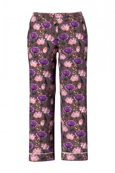 Ulla Popken 850903 Pyjama met bloemenprint 2-pack Bruin - Pyjama's en Loungewear - 