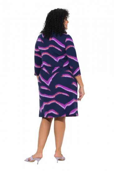 Ulla Popken 850920 Jersey jurk Donkerblauw - Kleedjes - Jurken in elke maat