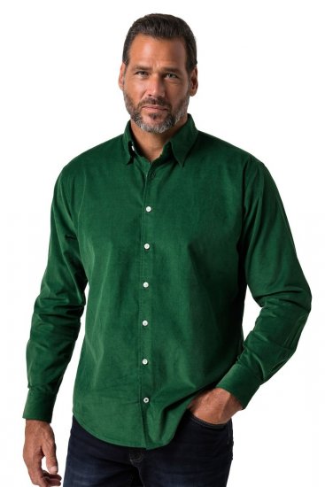 JP1880 850921 Ribfluwelen overhemd met lange mouwen Bosgroen TALL - TALL hemden - Hemden in TALL-lengte