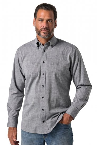 JP1880 850931 Chambray overhemd met lange mouwen Zwart TALL - TALL hemden - Hemden in TALL-lengte