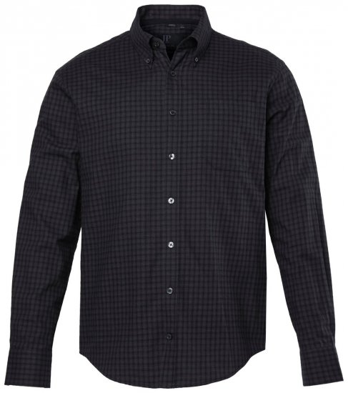 JP1880 850950 Geruit flanellen overhemd met lange mouwen Zwart TALL - TALL hemden - Hemden in TALL-lengte