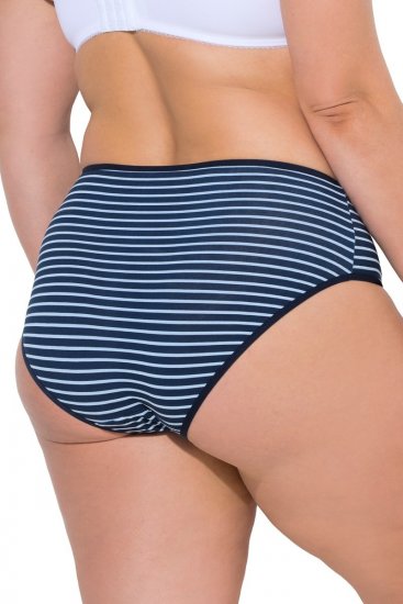 Ulla Popken 850966 Gestreepte slips 5-pack Donkerblauw - Slips - 