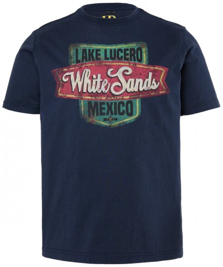 JP1880 850980 T-shirt met print in vintage look Donkerblauw TALL - TALL T-shirts - Extra lange T-shirts voor heren