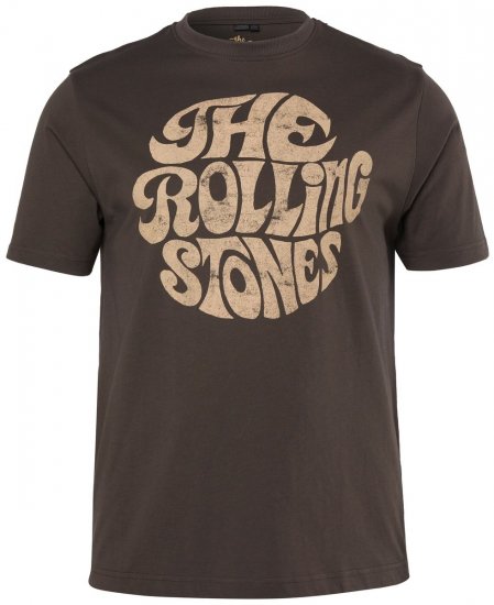 JP1880 851001 Rolling Stones Retro Logo T-shirt Hazelnoot TALL - TALL T-shirts - Extra lange T-shirts voor heren
