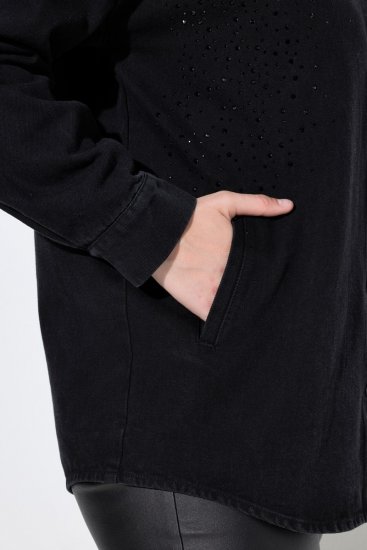 Ulla Popken 851036 Spijkerjack Antraciet - Jassen - Grote maten jassen voor dames