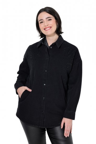 Ulla Popken 851036 Spijkerjack Antraciet - Jassen - Grote maten jassen voor dames