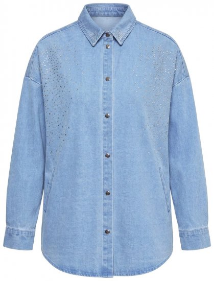 Ulla Popken 851036 Spijkerjack Lichtblauw - Jassen - Grote maten jassen voor dames