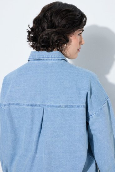 Ulla Popken 851036 Spijkerjack Lichtblauw - Jassen - Grote maten jassen voor dames