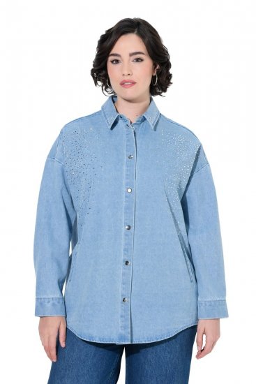 Ulla Popken 851036 Spijkerjack Lichtblauw - Jassen - Grote maten jassen voor dames