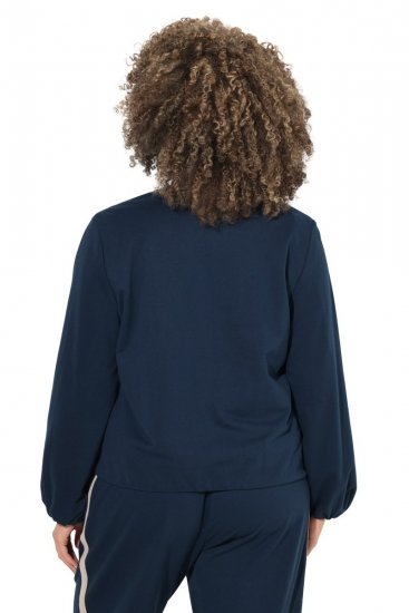 Ulla Popken 851040 Sweatvest met rits Donkerblauw - Sweatshirts - Dames sweatshirts in grote maten