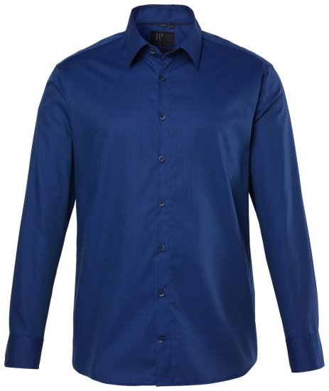 JP1880 851055 Gedessineerd strijkvrij business-overhemd lange mouw Donkerblauw TALL - TALL hemden - Hemden in TALL-lengte