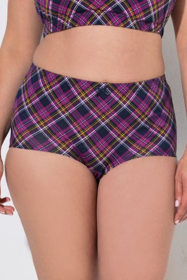 Ulla Popken 851071 Geruite slips van biologisch katoen 2-pack Violet - Slips - 