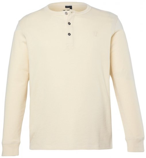 JP1880 851075 Henley-shirt met lange mouwen Zandgrijs TALL - TALL T-shirts - Extra lange T-shirts voor heren