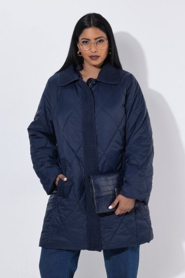 Ulla Popken 851123 Gewatteerd jack Donkerblauw - Jassen - Grote maten jassen voor dames