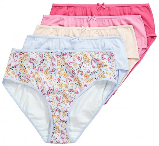 Ulla Popken 851140 Gebloemde slips 5-pack Roze - Slips - 
