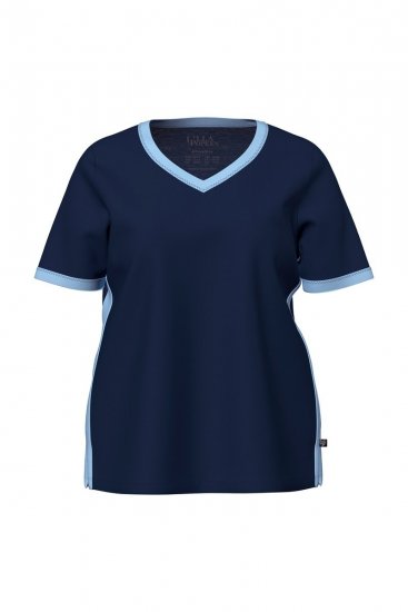 Ulla Popken 851245 Pyjama met strepen Donkerblauw - Pyjama's en Loungewear - 