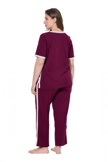 Ulla Popken 851245 Pyjama Bessenrood - Pyjama's en Loungewear - 