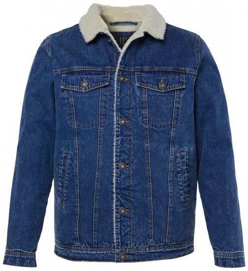 JP1880 851363 Spijkerjack met teddyvoering Denimblauw TALL - TALL jassen - Jassen in TALL-maten