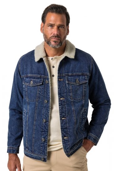 JP1880 851363 Spijkerjack met teddyvoering Denimblauw TALL - TALL jassen - Jassen in TALL-maten