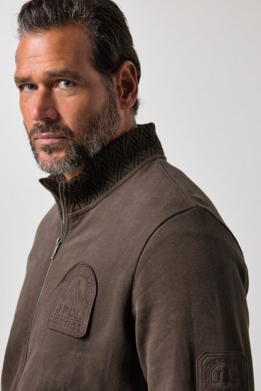 JP1880 851387 Sweatvest met rits Hazelnoot TALL - TALL sweatshirts - TALL sweatshirts voor lange mannen
