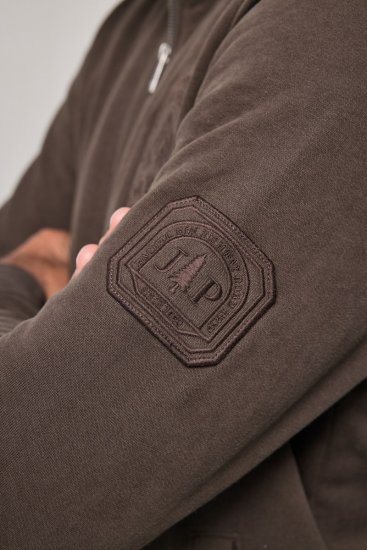 JP1880 851387 Sweatvest met rits Hazelnoot TALL - TALL sweatshirts - TALL sweatshirts voor lange mannen