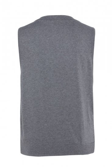 JP1880 851399 Gilet van wolmix met gebreide rug Lichtgrijs - Pakken - Grote Maten Kostuum Heren