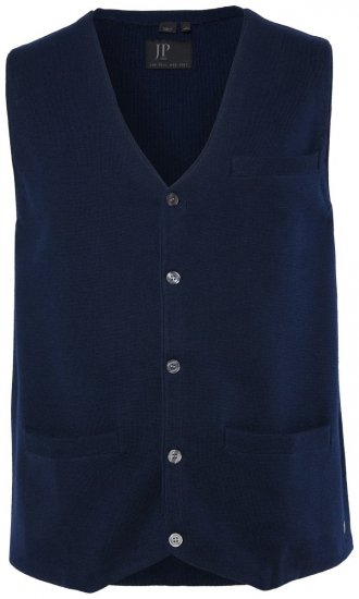JP1880 851421 Gebreid gilet met V-hals Donkerblauw - Pakken - Grote Maten Kostuum Heren