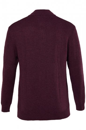 JP1880 851428 Gebreide trui met halve rits Pruim TALL - TALL sweatshirts - TALL sweatshirts voor lange mannen