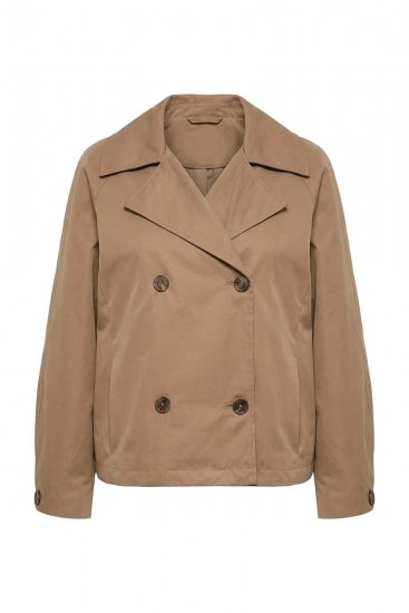 Ulla Popken 851435 Trenchcoat Bruin - Jassen - Grote maten dames jassen