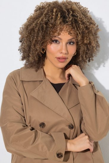 Ulla Popken 851435 Trenchcoat Bruin - Jassen - Grote maten dames jassen