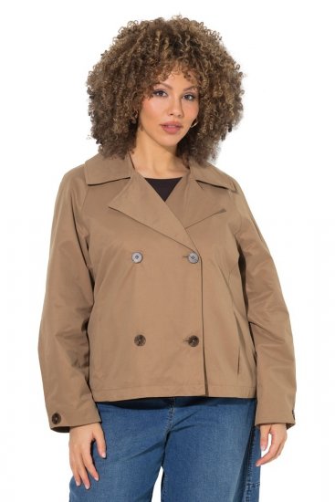 Ulla Popken 851435 Trenchcoat Bruin - Jassen - Grote maten dames jassen