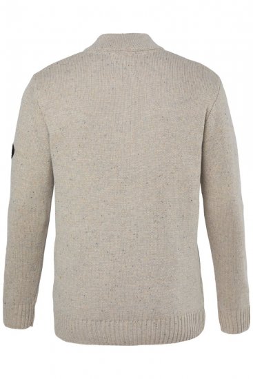 JP1880 851436 Gebreide trui met knoopkraag Notenbruin TALL - TALL sweatshirts - TALL sweatshirts voor lange mannen