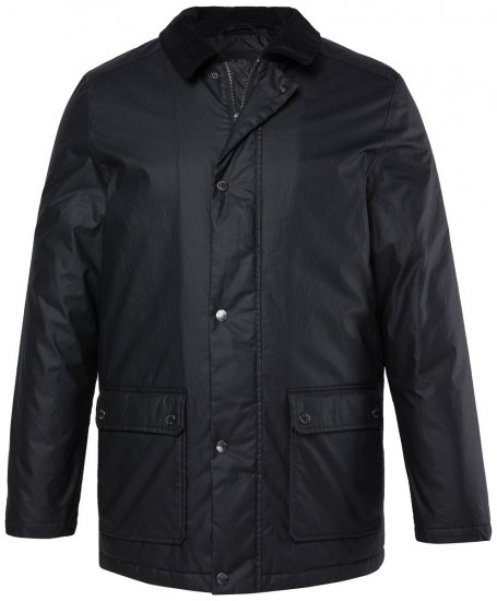 JP1880 851493 Gewaxt jack met corduroy kraag Zwart - Jassen - Grote Maten Herenjassen
