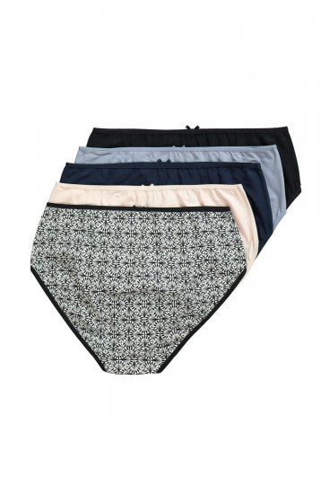 Ulla Popken 851687 Bedrukte slips 5-pack Lichtblauw - Slips - 