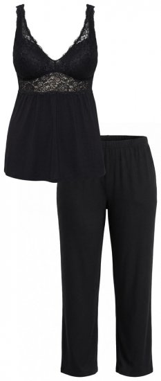 Ulla Popken 851693 Pyjama Zwart - Pyjama's en Loungewear - 