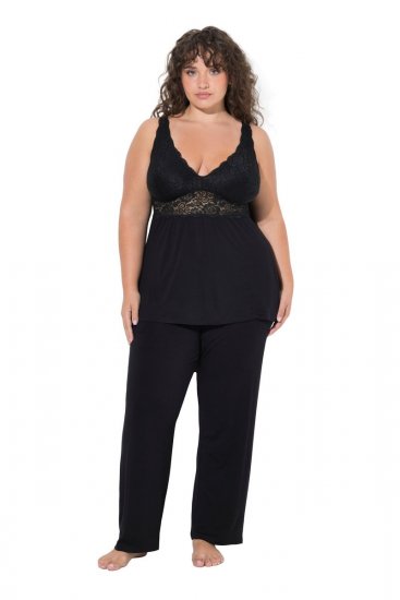 Ulla Popken 851693 Pyjama Zwart - Pyjama's en Loungewear - 