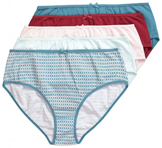Ulla Popken 851725 Bedrukte slips 5-pack Lila - Slips - 