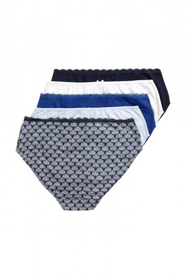 Ulla Popken 851730 Bedrukte slips 5-pack Lichtblauw - Slips - 