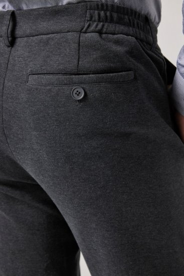 JP1880 Naples Flexnamic Jersey broek Donkergrijs gemêleerd - Pakken - Grote Maten Kostuum Heren