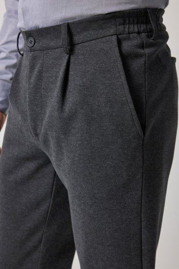 JP1880 Naples Flexnamic Jersey broek Donkergrijs gemêleerd - Pakken - Grote Maten Kostuum Heren